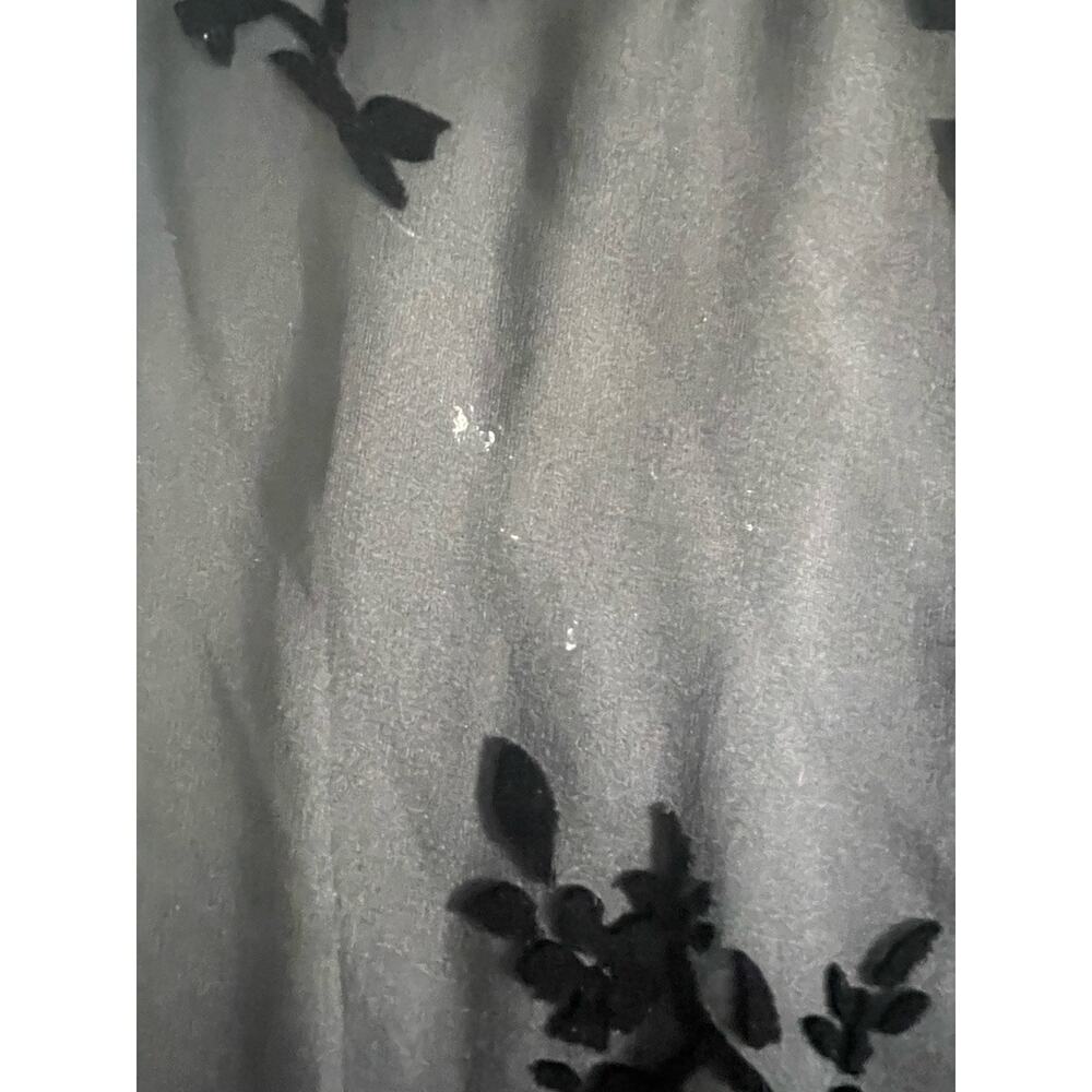 Vintage USA Made Laura Ashley Velvet Flowers Long Black Skirt Size 10 - Picture 9 of 10